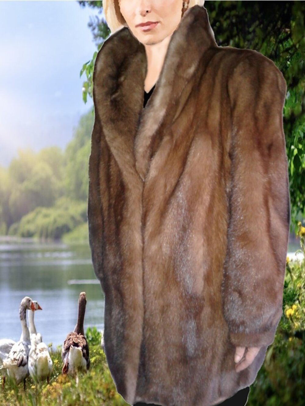 Pappas Genuine Mink Fur Coat